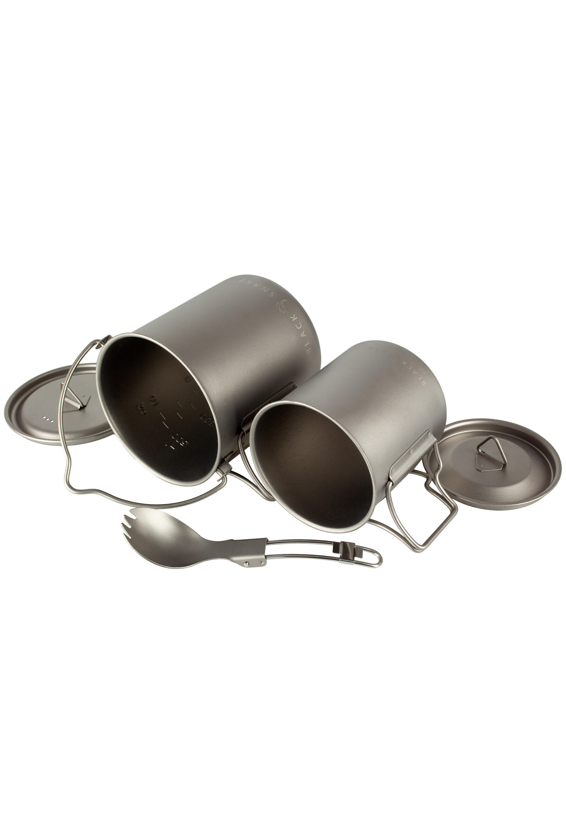 Titan Campinggeschirr Set 3-teilig ultraleicht mit Töpfen & Göffel 3/7