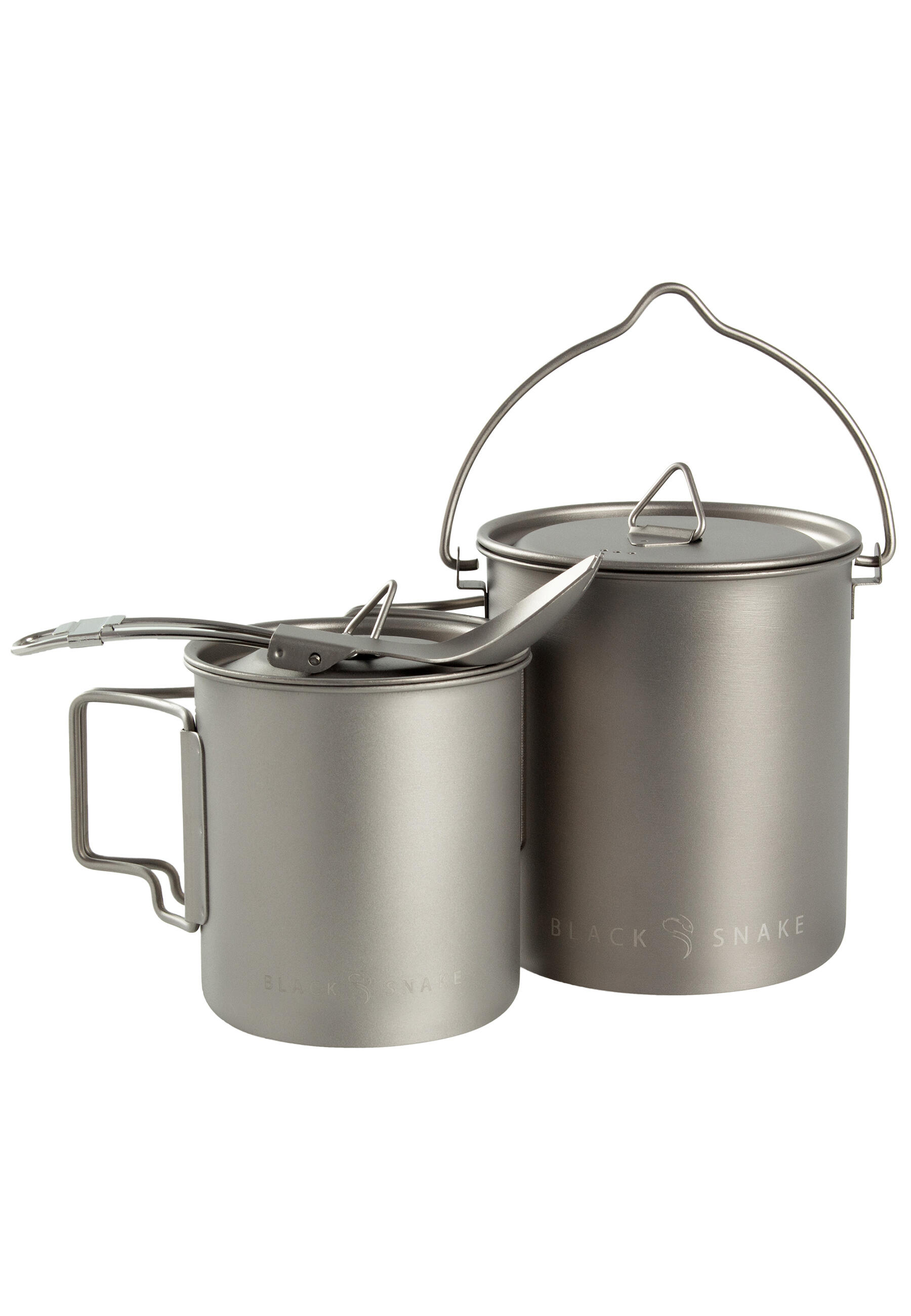 Titan Campinggeschirr Set 3-teilig ultraleicht mit Töpfen & Göffel 2/7