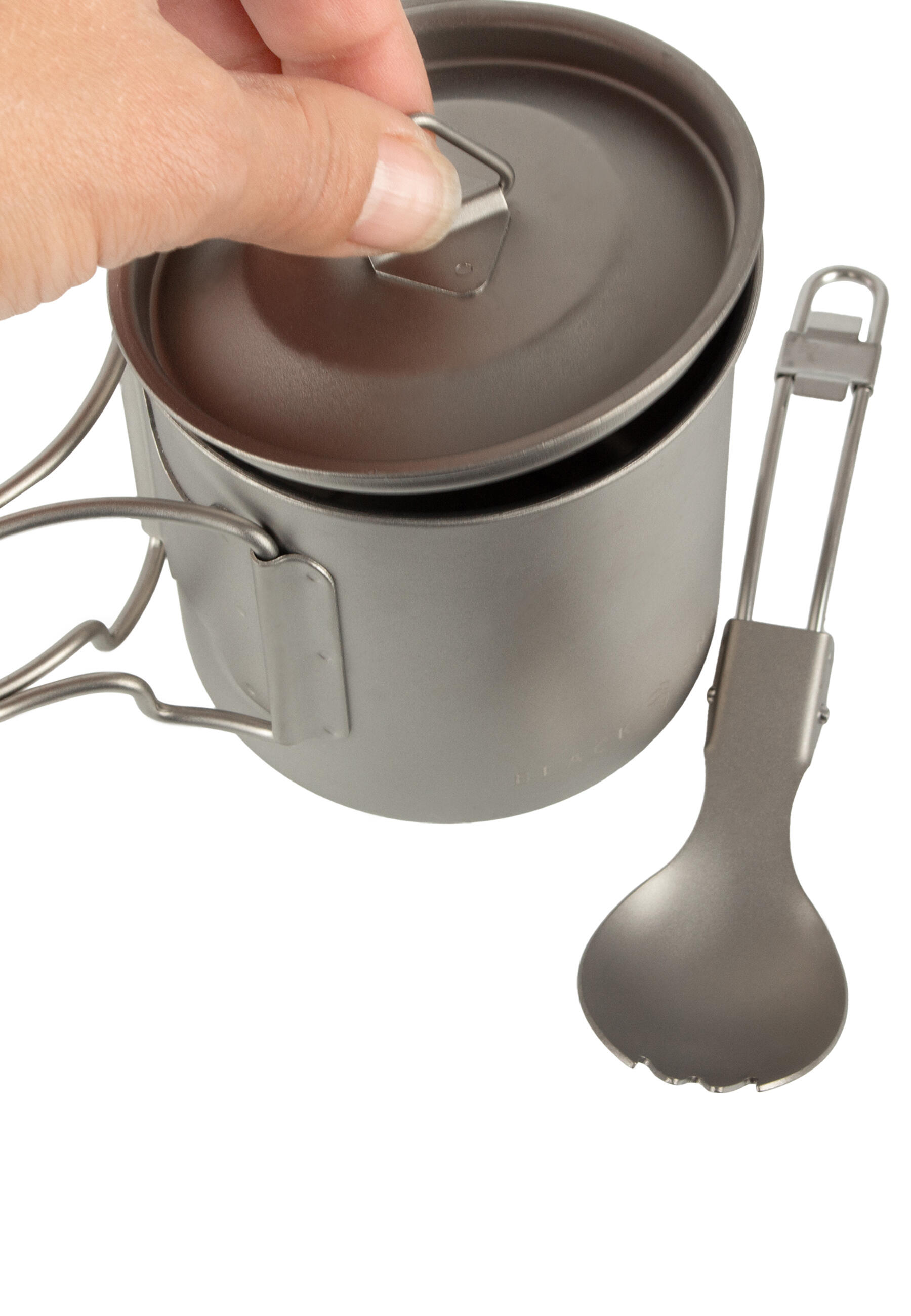 Titan Campinggeschirr Set 3-teilig ultraleicht mit Töpfen & Göffel 7/7