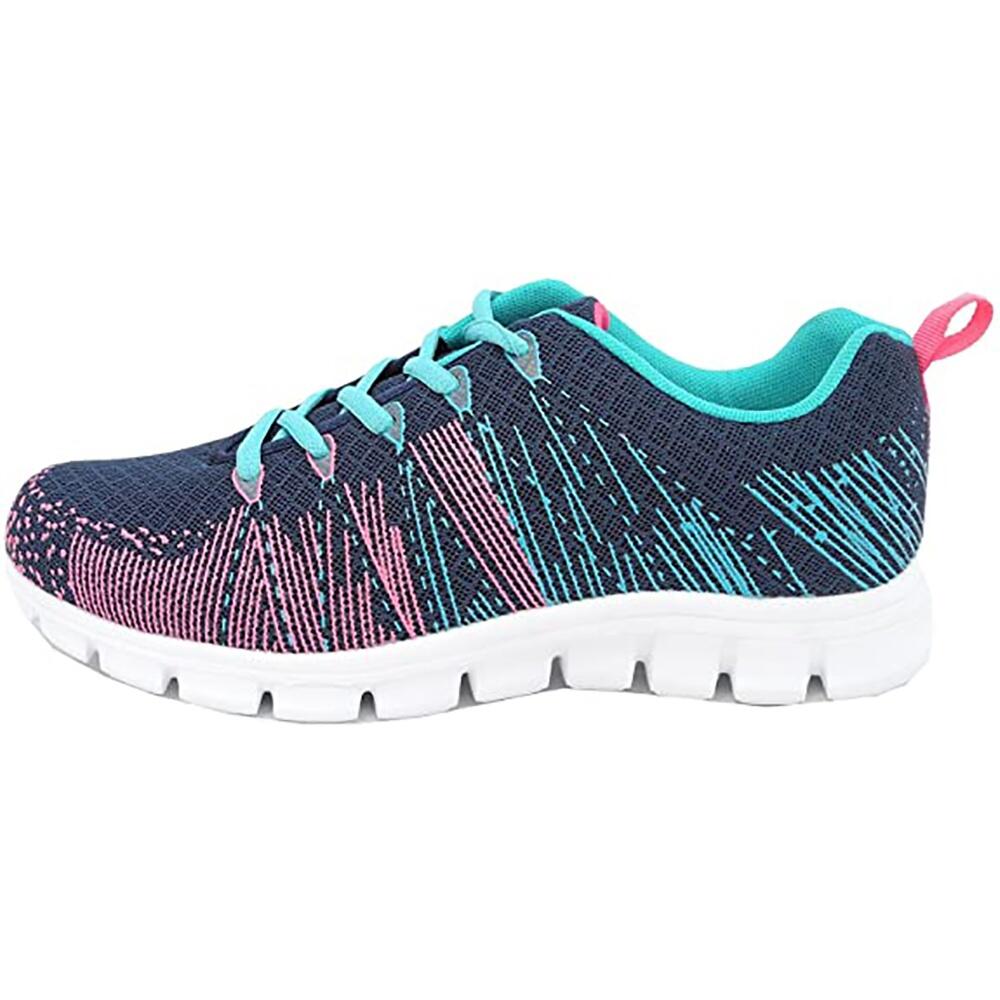 Superlight Womens/Ladies Starlight Memory Foam Trainers (Navy/Aqua/Fuchsia) 4/5