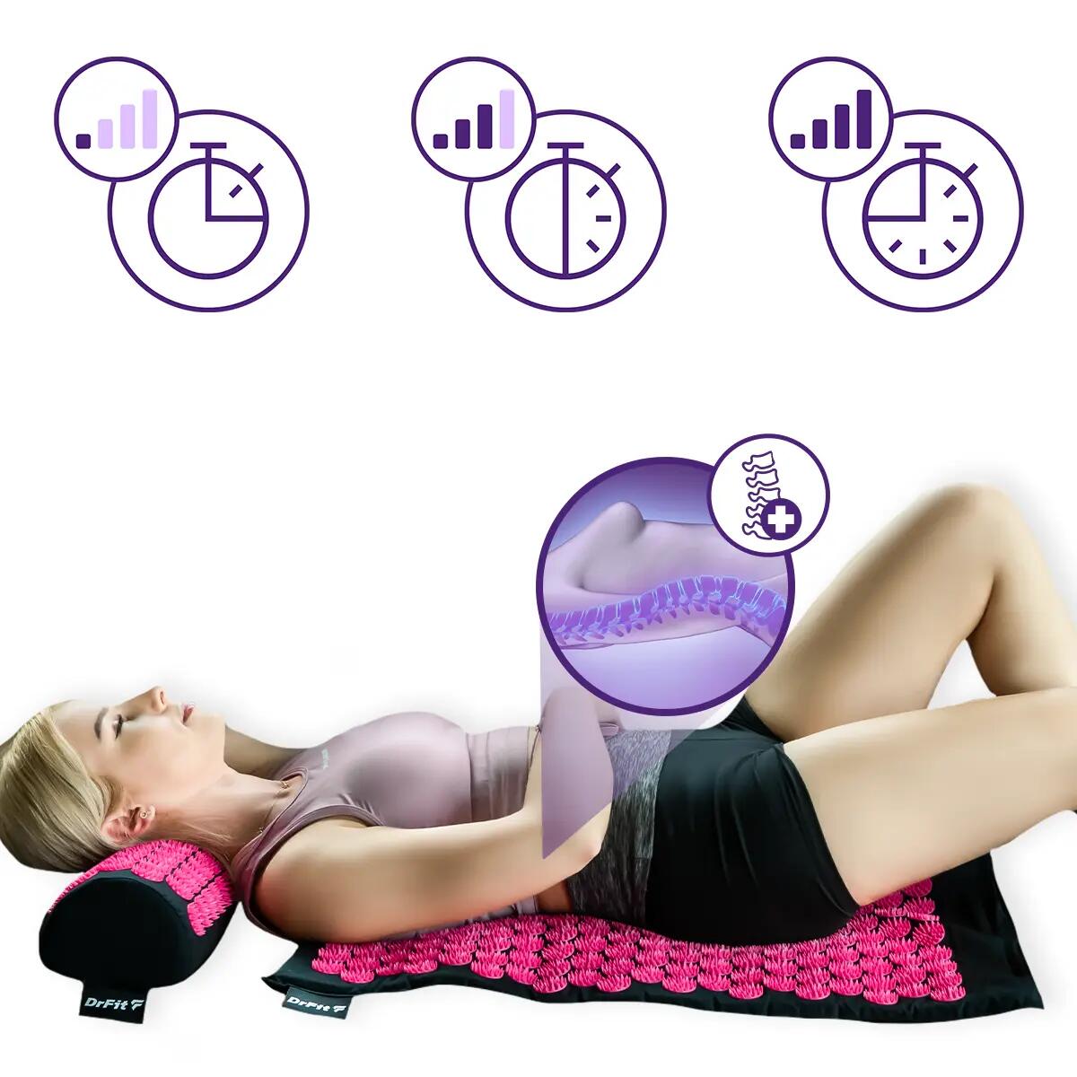 Mata krótka do akupresury DrFit z poduszką 5/7