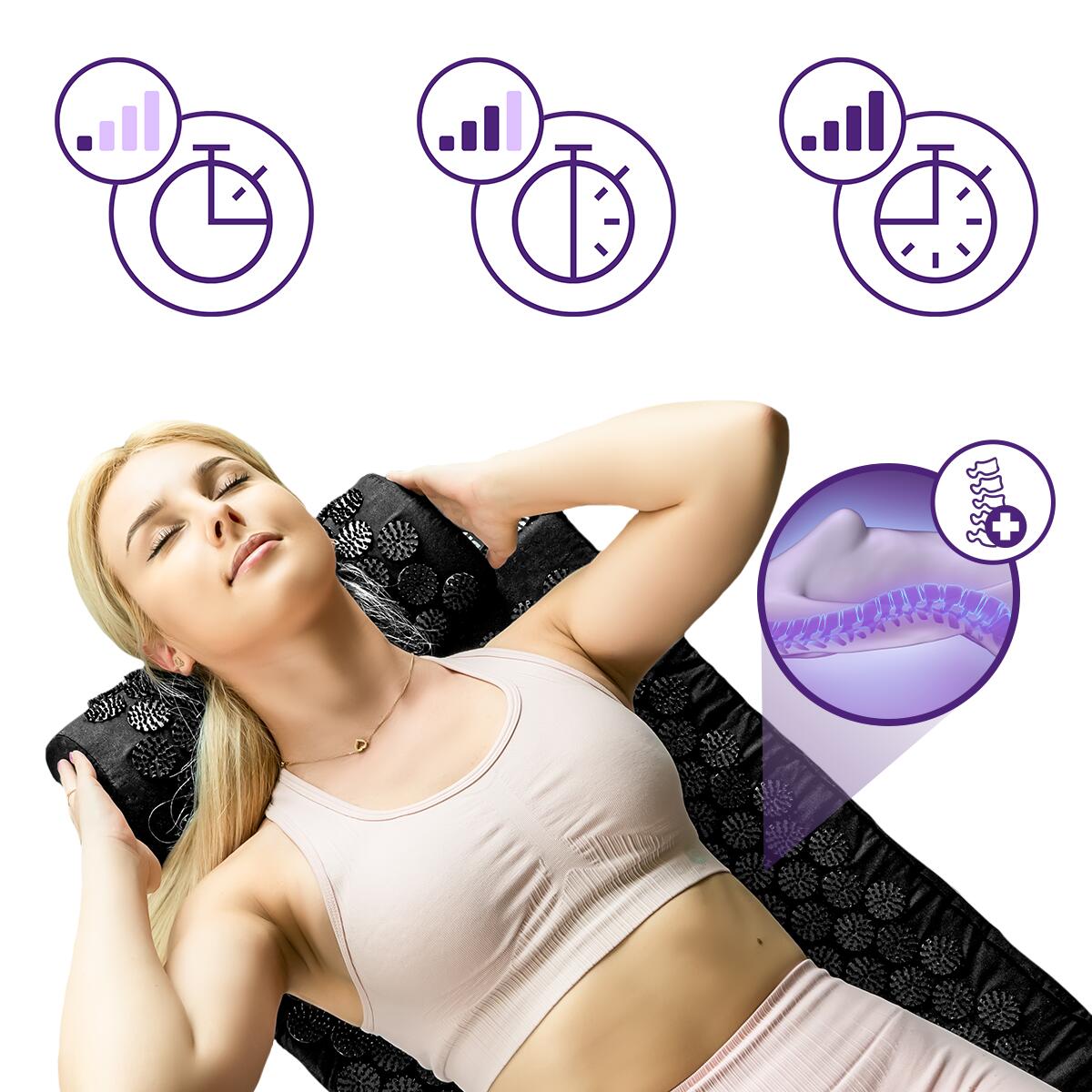 Mata krótka do akupresury DrFit z poduszką 5/7