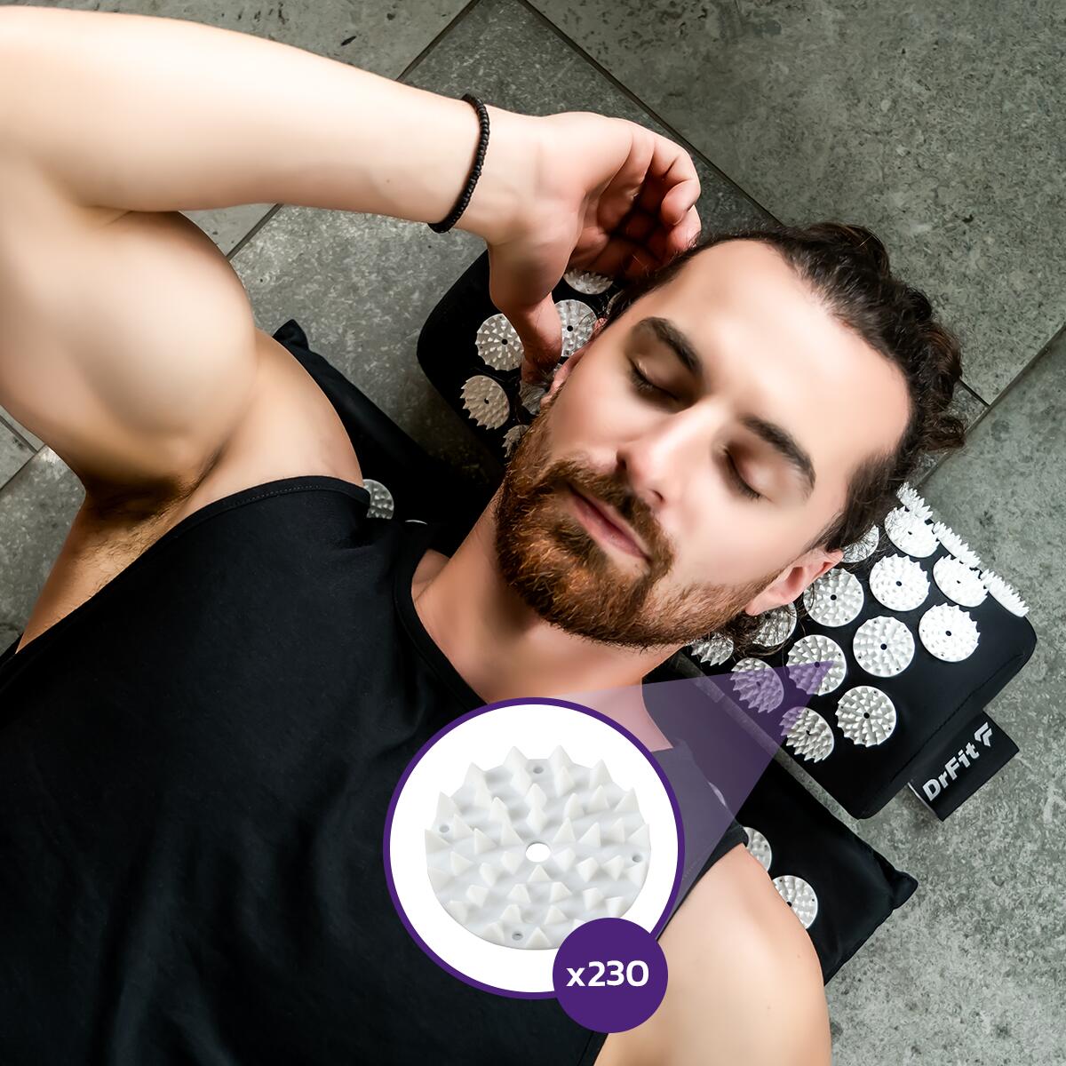Mata krótka do akupresury DrFit z poduszką 6/7