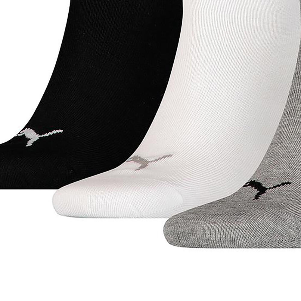 Unisex Adult Invisible Socks (Pack of 3) (Grey/White/Black) 2/3