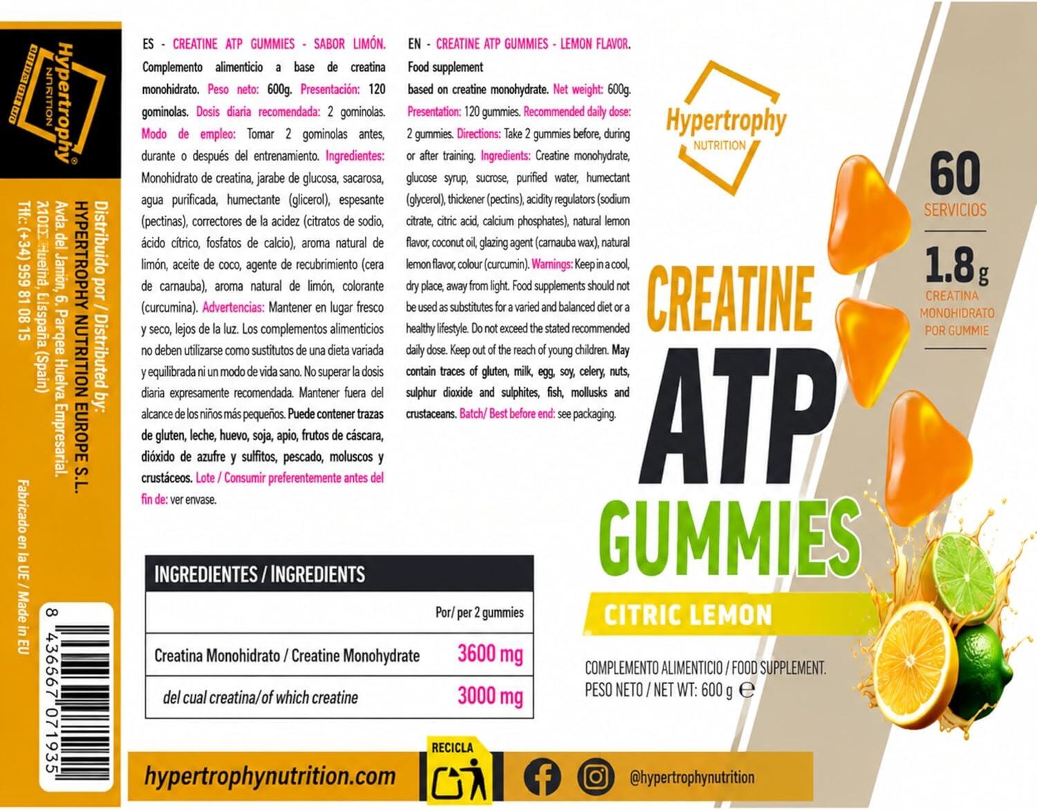 Gummies à la Créatine Saveur Citron 120 Gummies SportDone 2/3