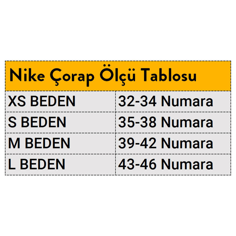 Nike SX7673-010 Everyday Cush No-show 3lü Çorap Seti M