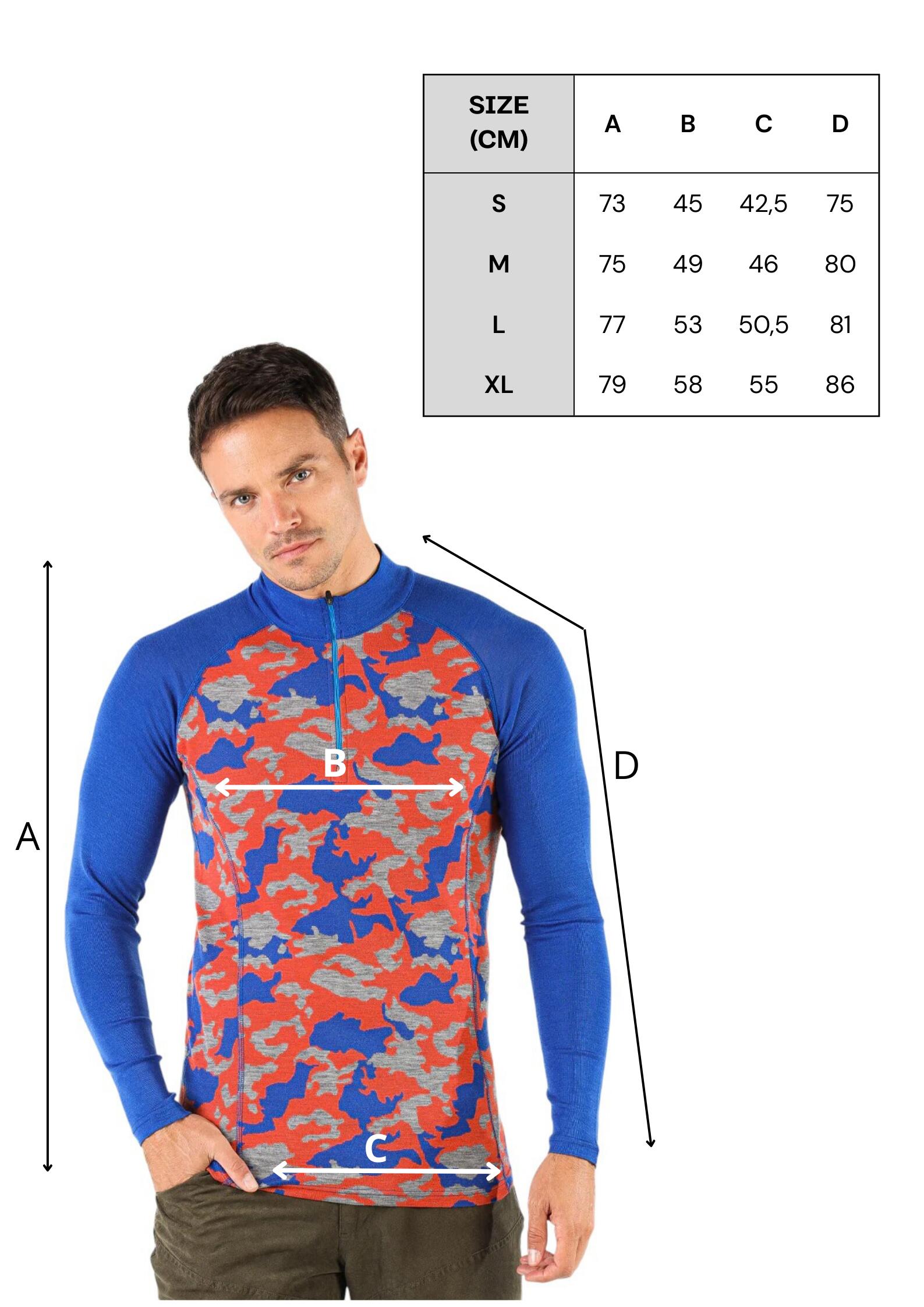 Bluza turystyczna męska Woolona Asker Zip  z długim rękawem 2/3