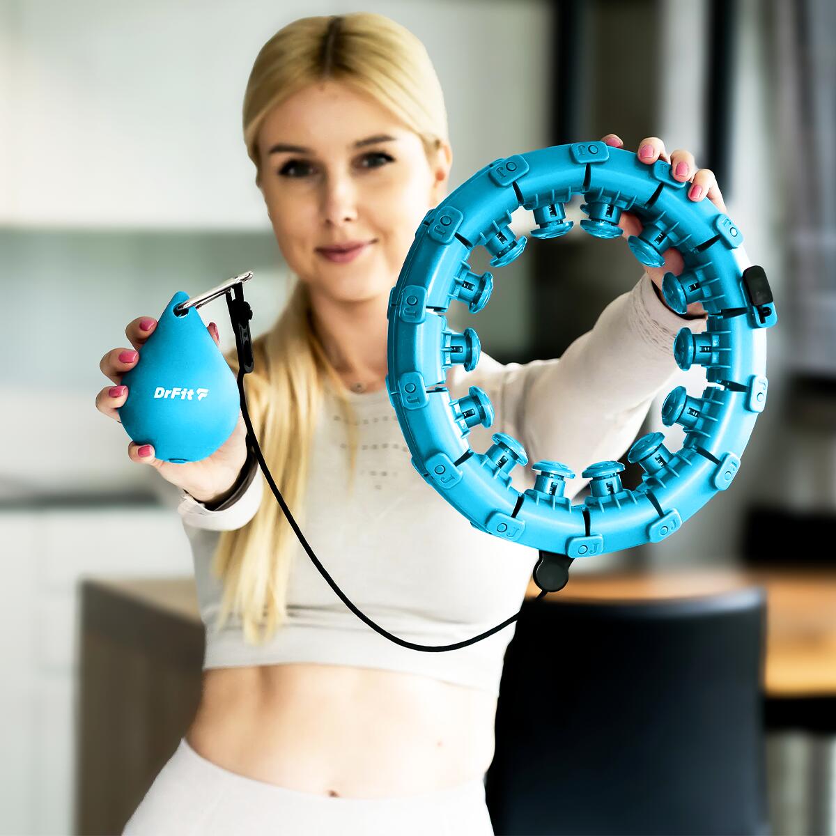 Składane hula hop z obciążeniem i wypustkami ujędrniające masujące DrFit 5/7