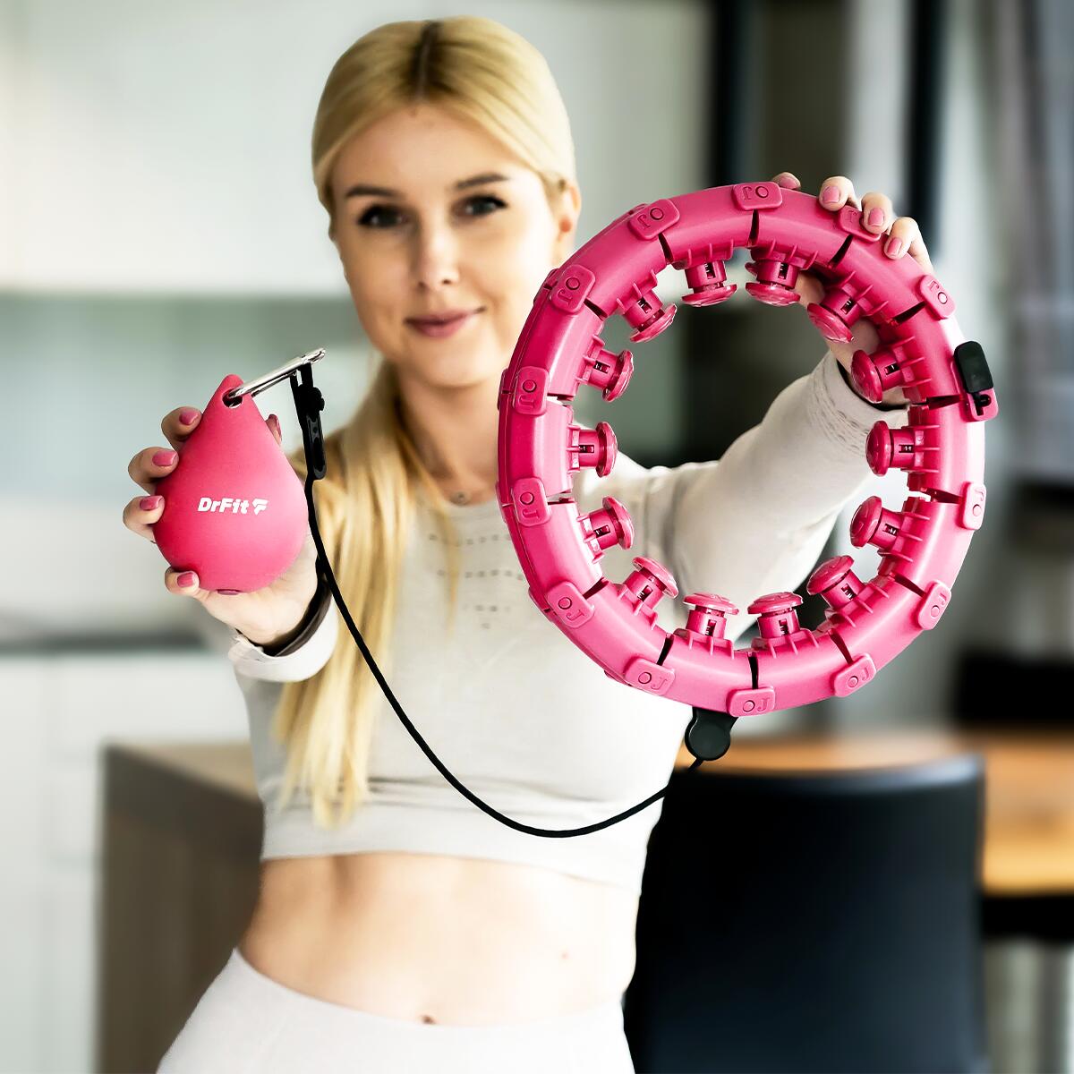Składane hula hop z obciążeniem i wypustkami ujędrniające masujące DrFit 5/7