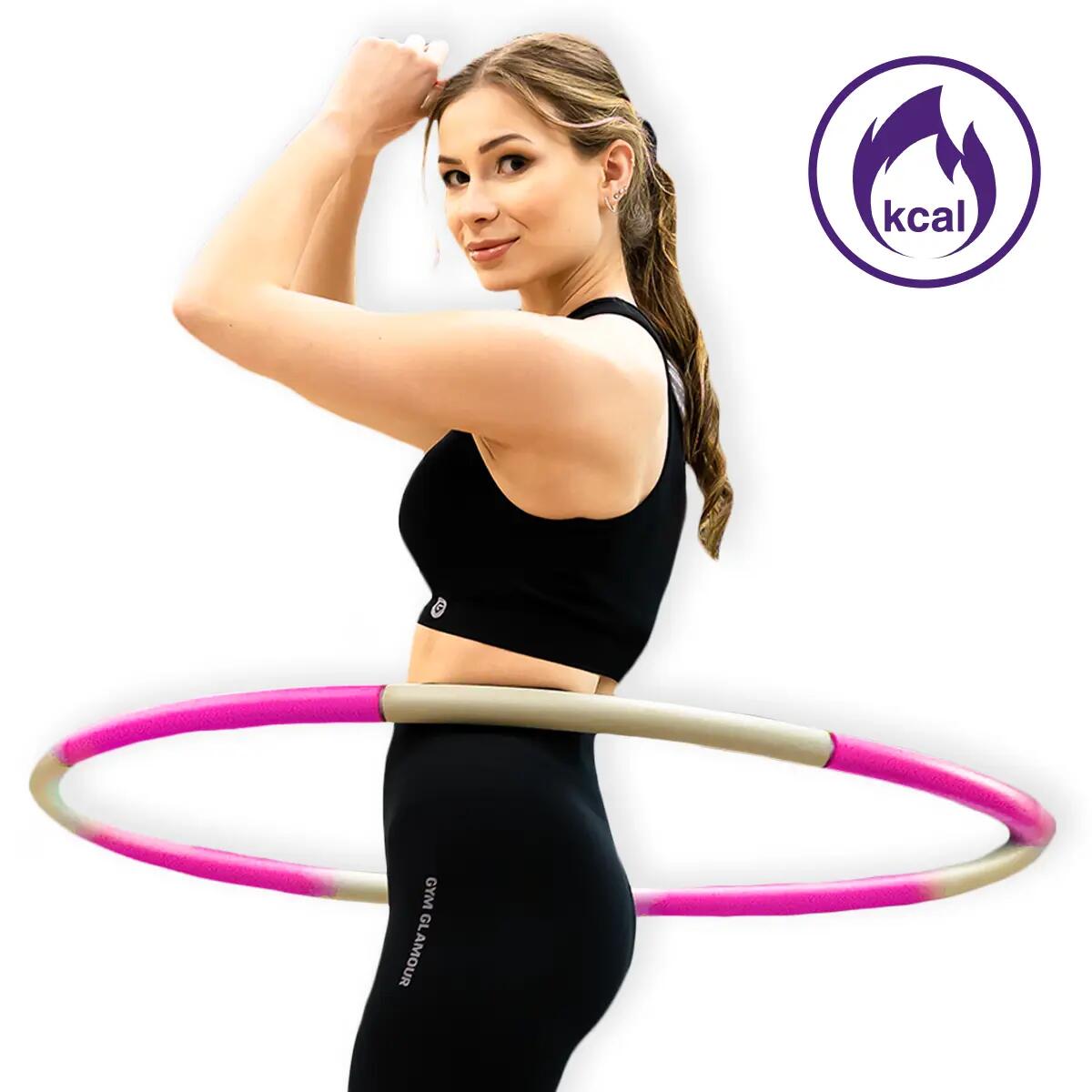 Hula Hop obręcz do ćwiczeń fitness cardio gładkie składane 8 elementowe DrFit 5/7
