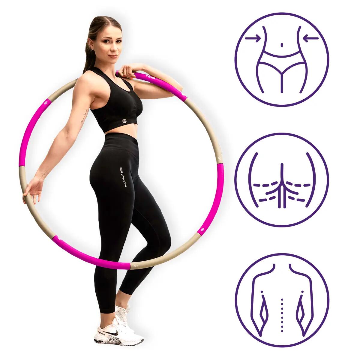 Hula Hop obręcz do ćwiczeń fitness cardio gładkie składane 8 elementowe DrFit 6/7