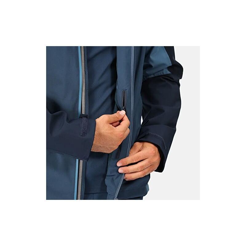 Chaqueta impermeable - Senderismo - Hombre - Transpirable - Azul 4/5