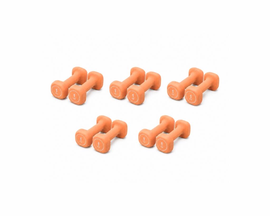 PACK PESAS DE NEOPRENO NARANJA 1KG 1/2