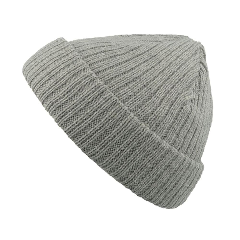 ATLANTIS Unisex Docker Short Beanie With Turn Up (Grey Melange)