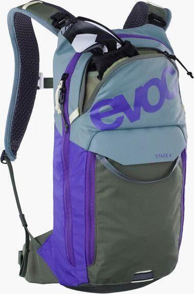 Rucksack Evoc Stage 6L + Trinkblase 2L Violett und Dunkelgrün 3/7