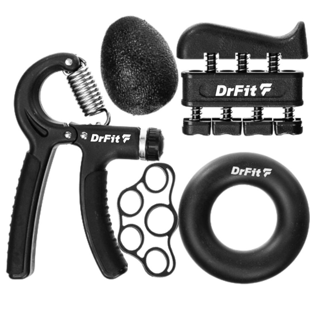 Zestaw do treningu ręki handgrip wzmacniacz dłoni palców DrFit 5 elementów