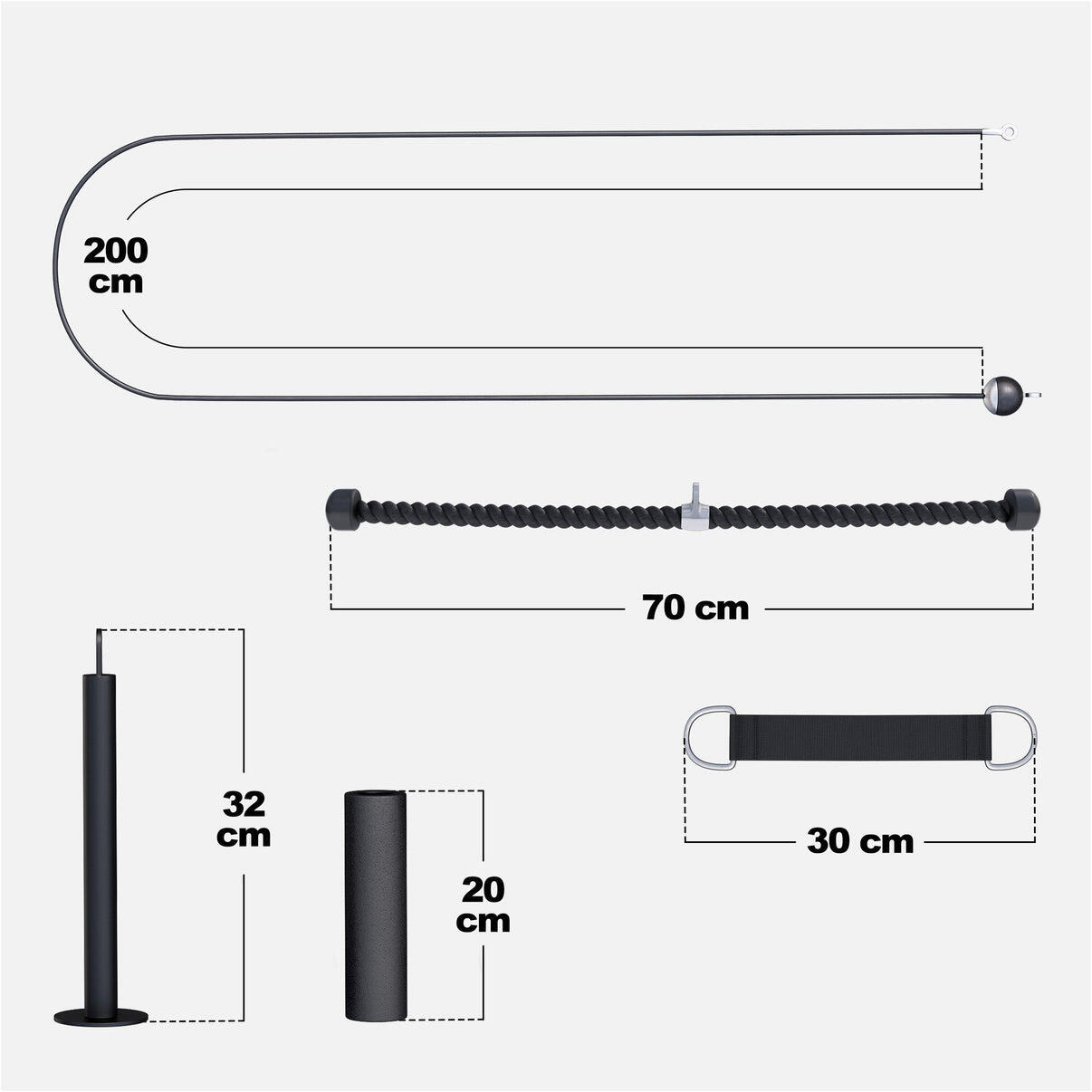 Système de Poulie pour Cable - 2m Musculation Poulie, Gym Equipment, Max 150kg 6/7