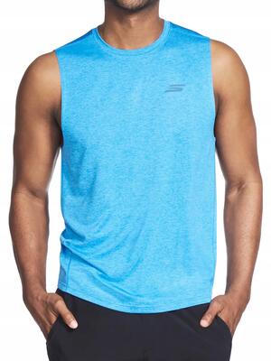 Maglia sportiva da allenamento senza maniche da uomo SKECHERS blu