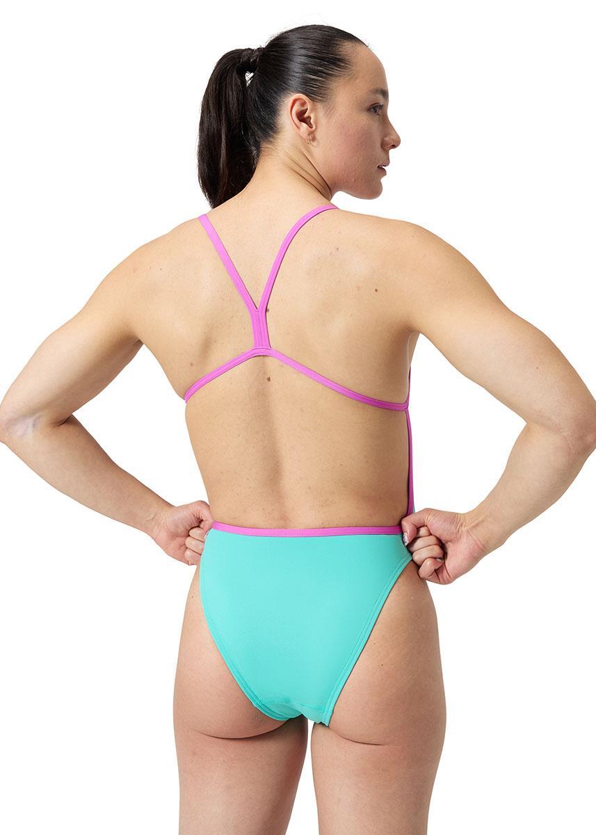 Costume intero donna Speedo Solid V-back Arctic Glass 3/5