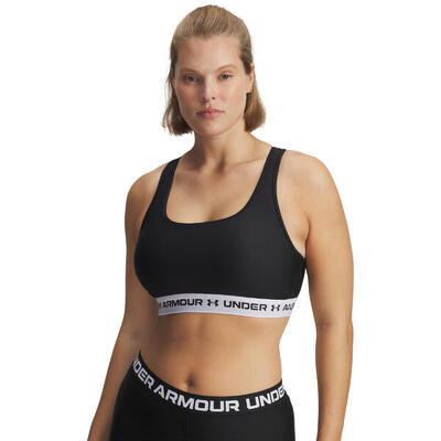 Damesbeha under armour crossback mid bra zwart zwart