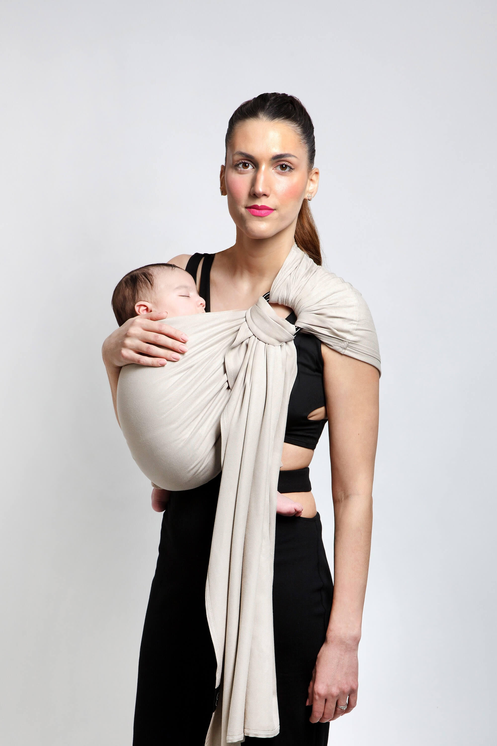 Sling Echarpe Tissée Sans Nœud - coloris Or Blanc 4/5