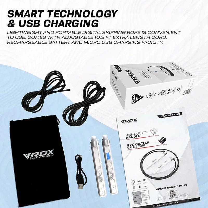 Coardă de Sărit Smart RDX 75P Reîncărcabilă LCD 3,14 m cu App