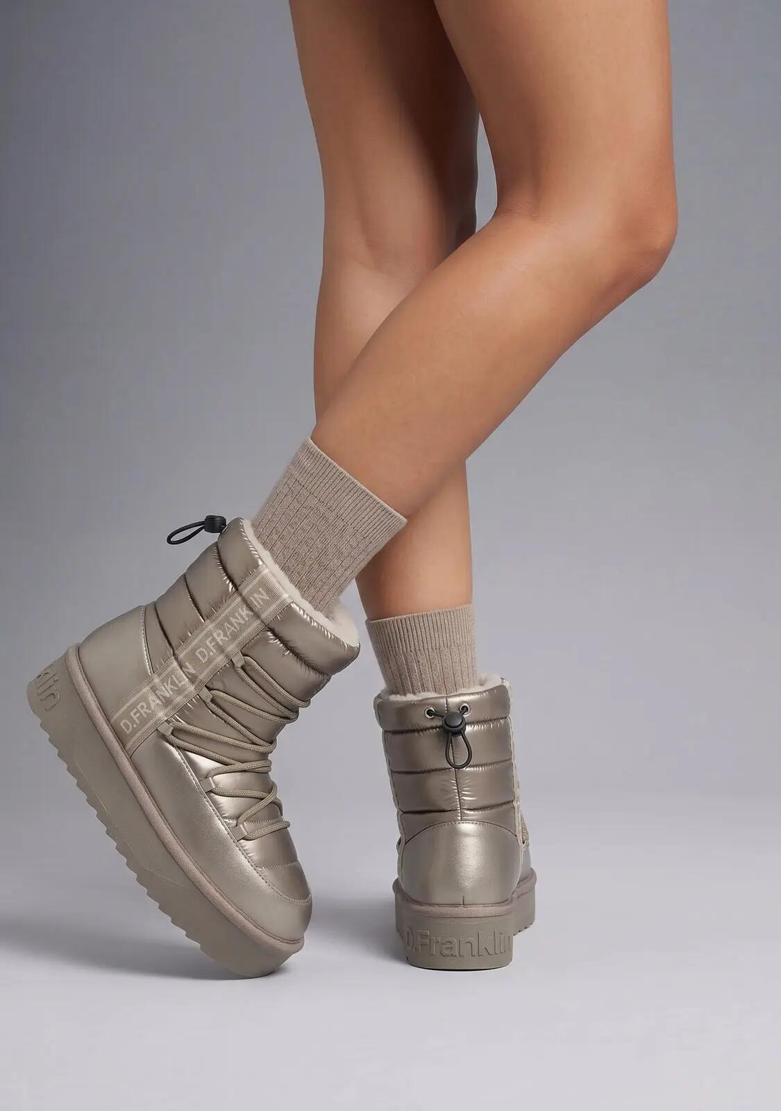Botins Rasos Mulher D.franklin Nordic V2 Bomb Brass Metalizado 5/5