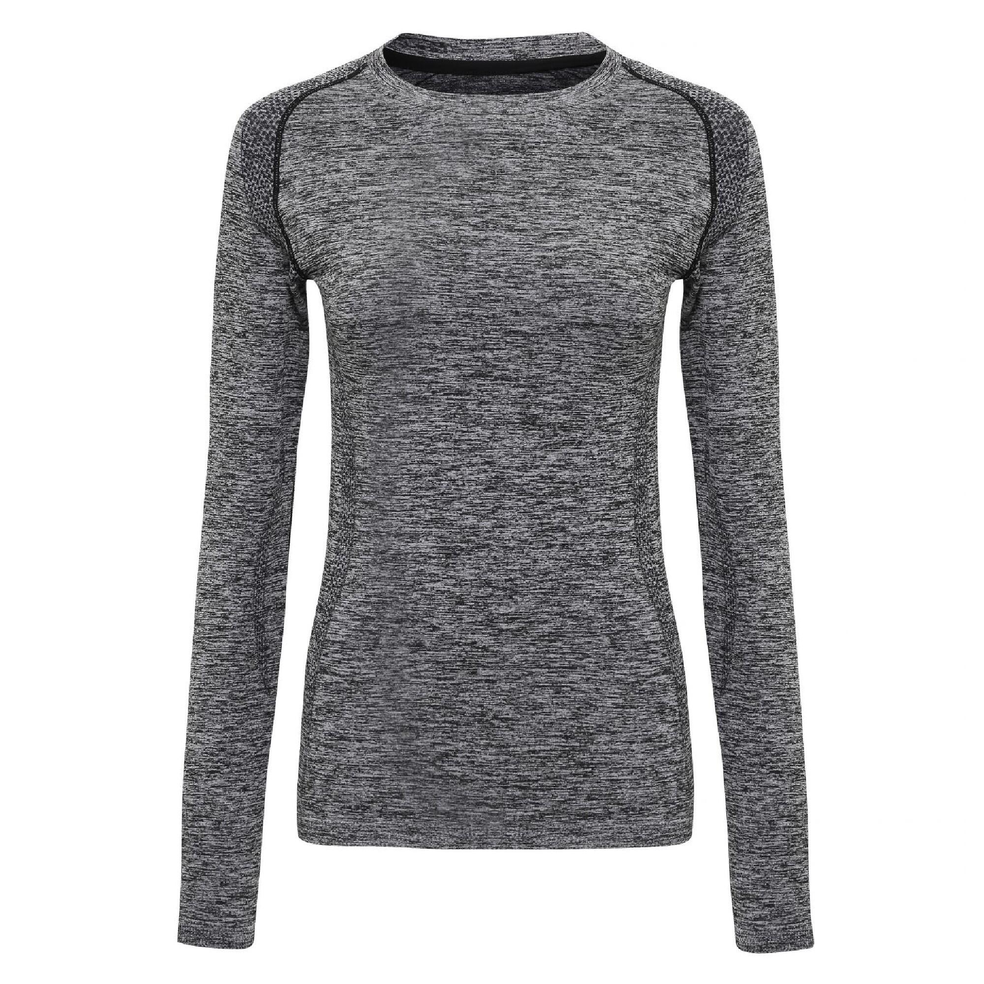 TRIDRI Womens/Ladies Seamless 3D Fit Multi Sport Performance Long Sleeve Top (Charcoal)