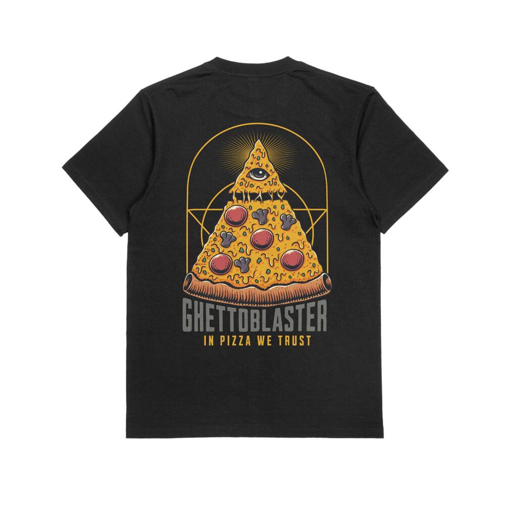 Ghettoblaster Pizza black unisex t-shirt 4/7
