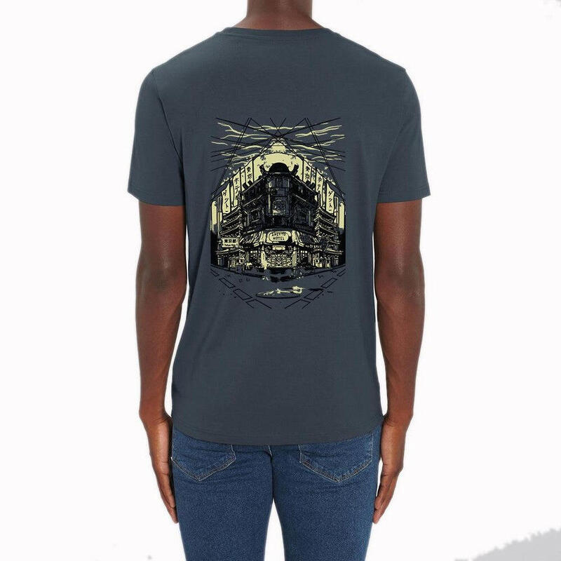 Tricou unisex Ghettoblastee Tokyo India gri