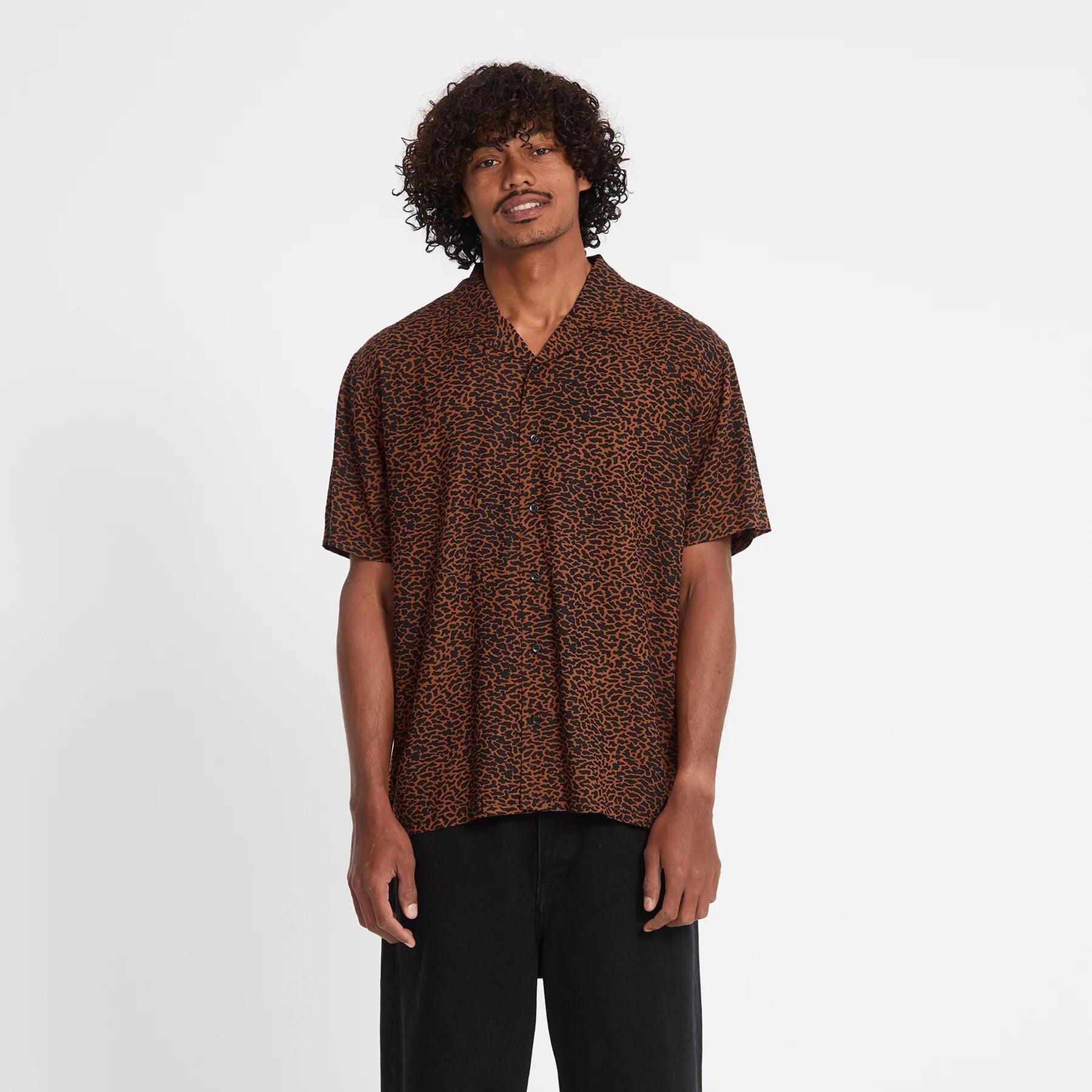 Volcom Utopias Print Brown Horn overhemd 6/7