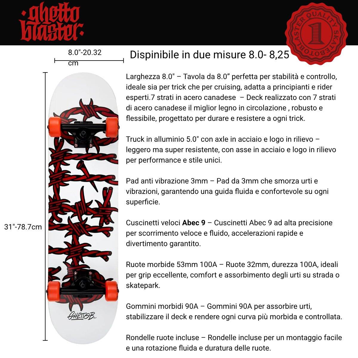 Skate pro začátečníky Barbed Wire Red 8.0" - 8.25" 3/7