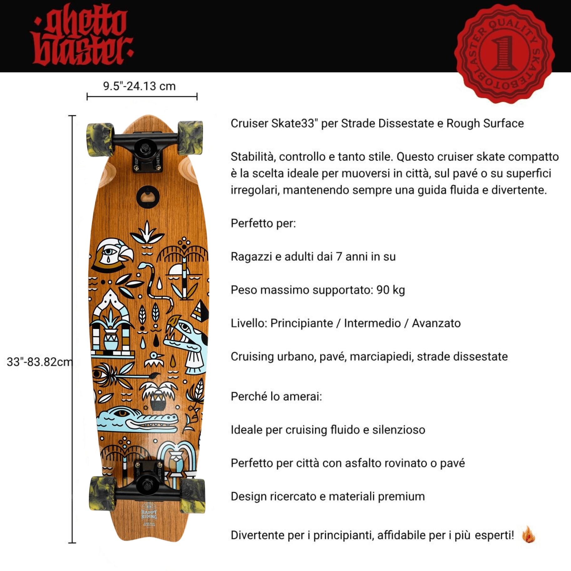 Cruiser Mid Fishtail Geroglifics 33" 3/7