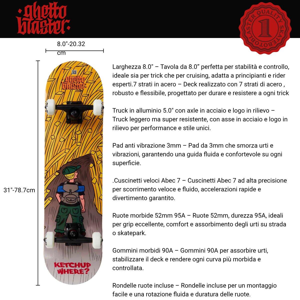 Skateboard Ghettoblaster zum Starten Forest Fries 8.0" 3/7