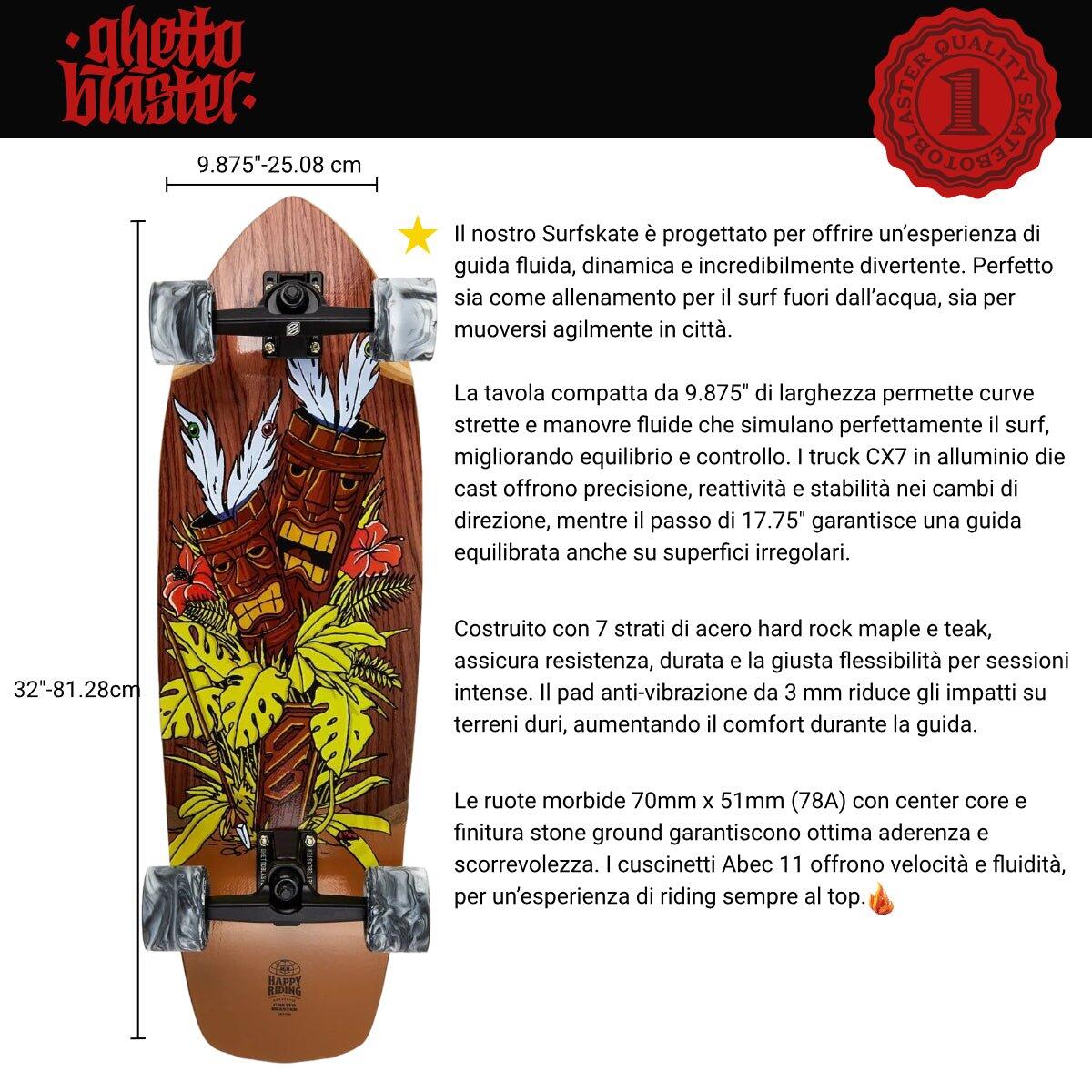 Surfskate Tiki Totem 32" x 9.875" 3/7