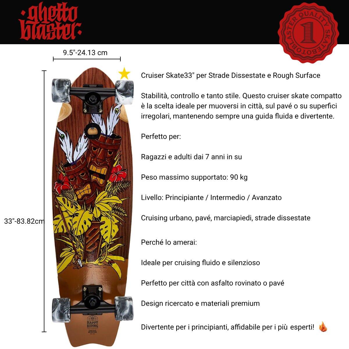 Cruiser Mid Fishtail Tiki Totem 33" 3/8
