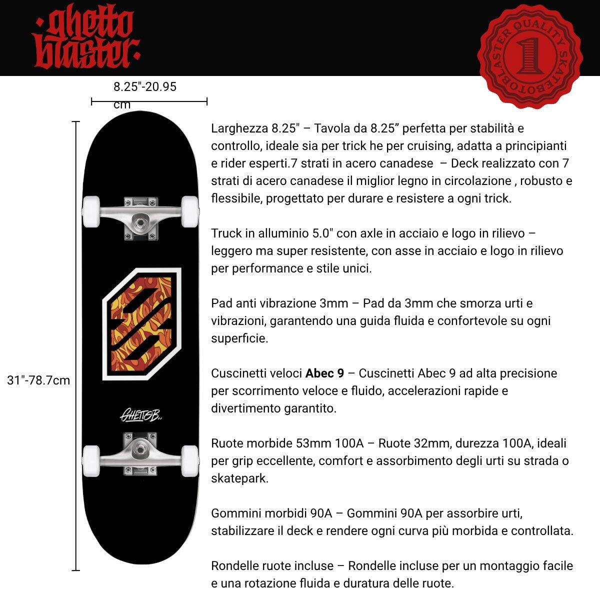 Skate pro začátečníky Flame White 8.25" 3/7