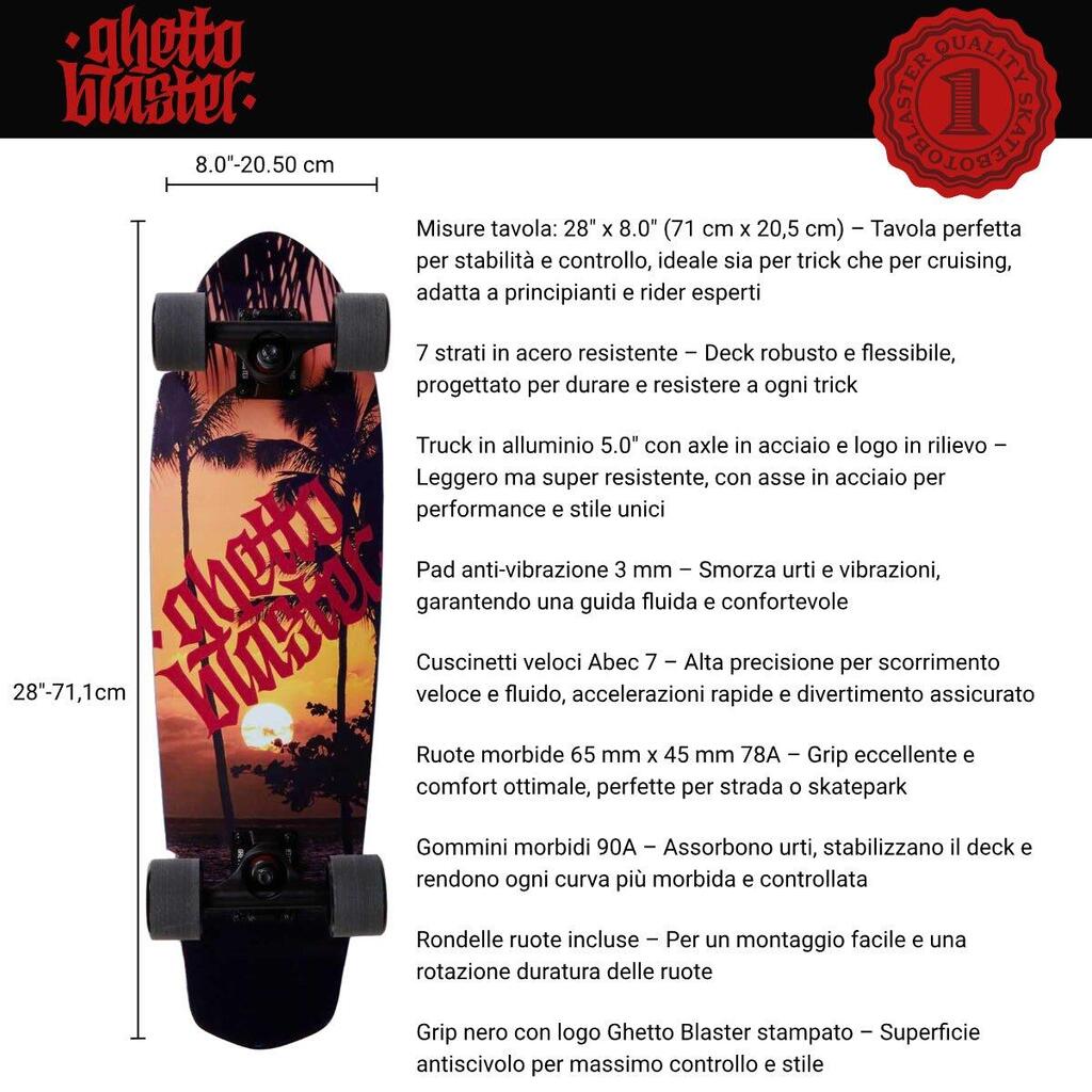 Ghettoblaster Cruiser Tropical 28.0" Skateboard
