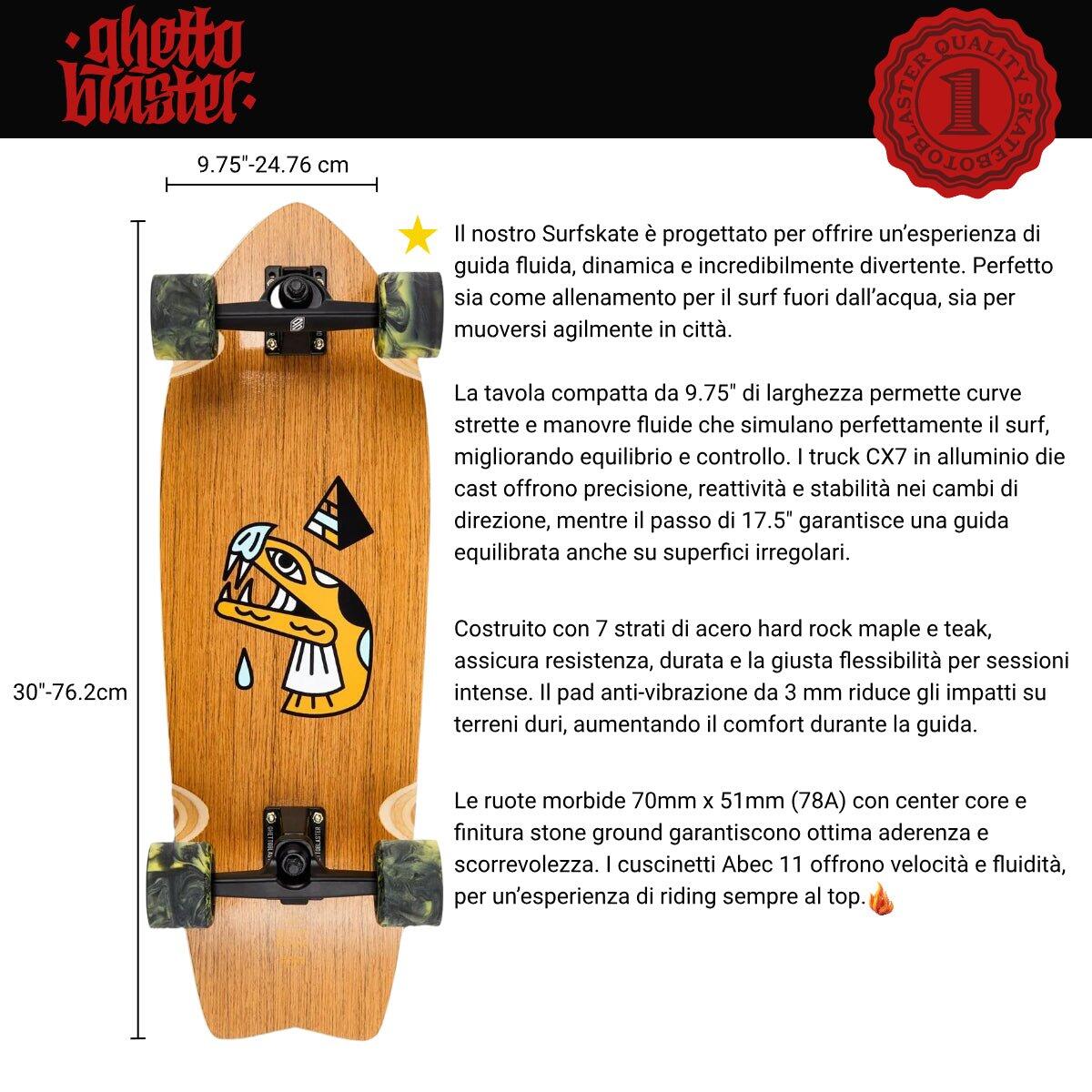 Surfskate Fishtail Snake 30" x 9,75" 3/7