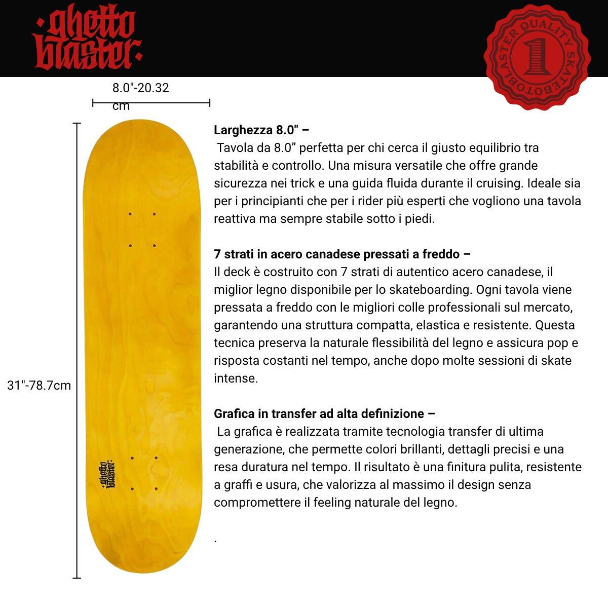 Tavola da skate pre gripped Small Logo Yellow 8.0" 3/7