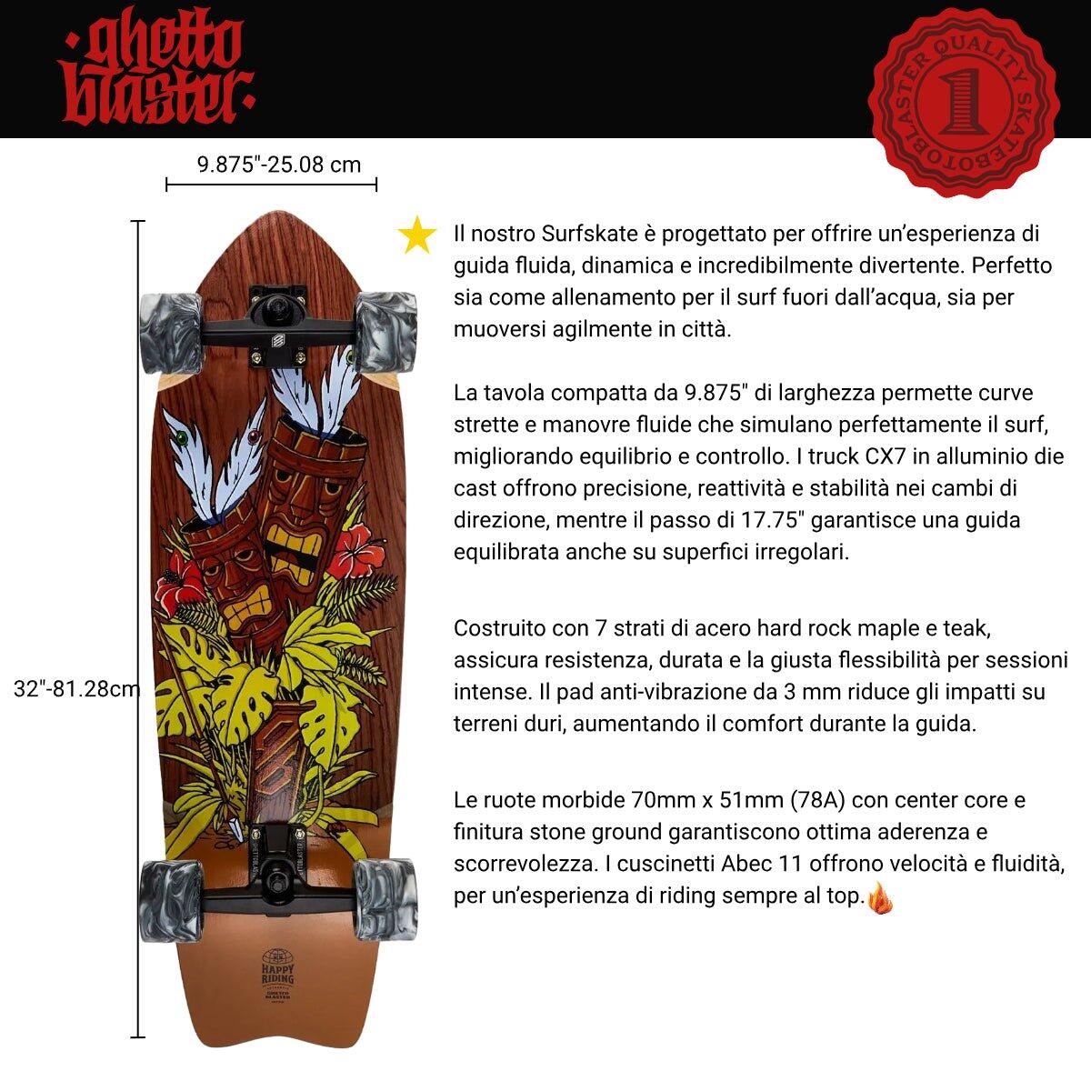 Surfskate Fishtail Tiki Totem 32" 3/7