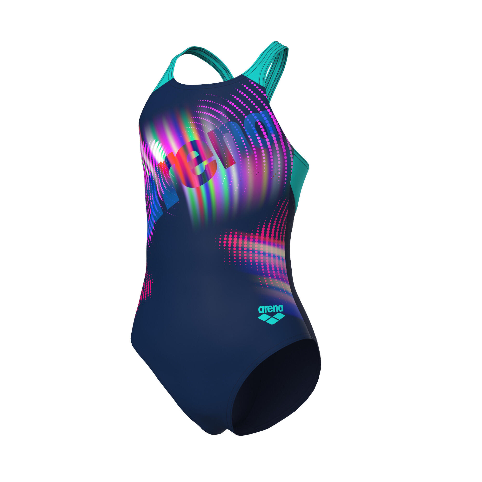 Arena Mädchen Badeanzug Lit Logo Swimsuit V Back 010690 3/5