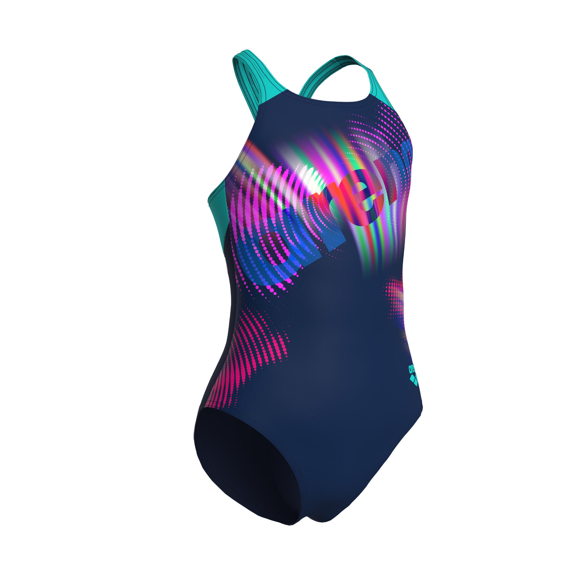 Arena Mädchen Badeanzug Lit Logo Swimsuit V Back 010690 2/5