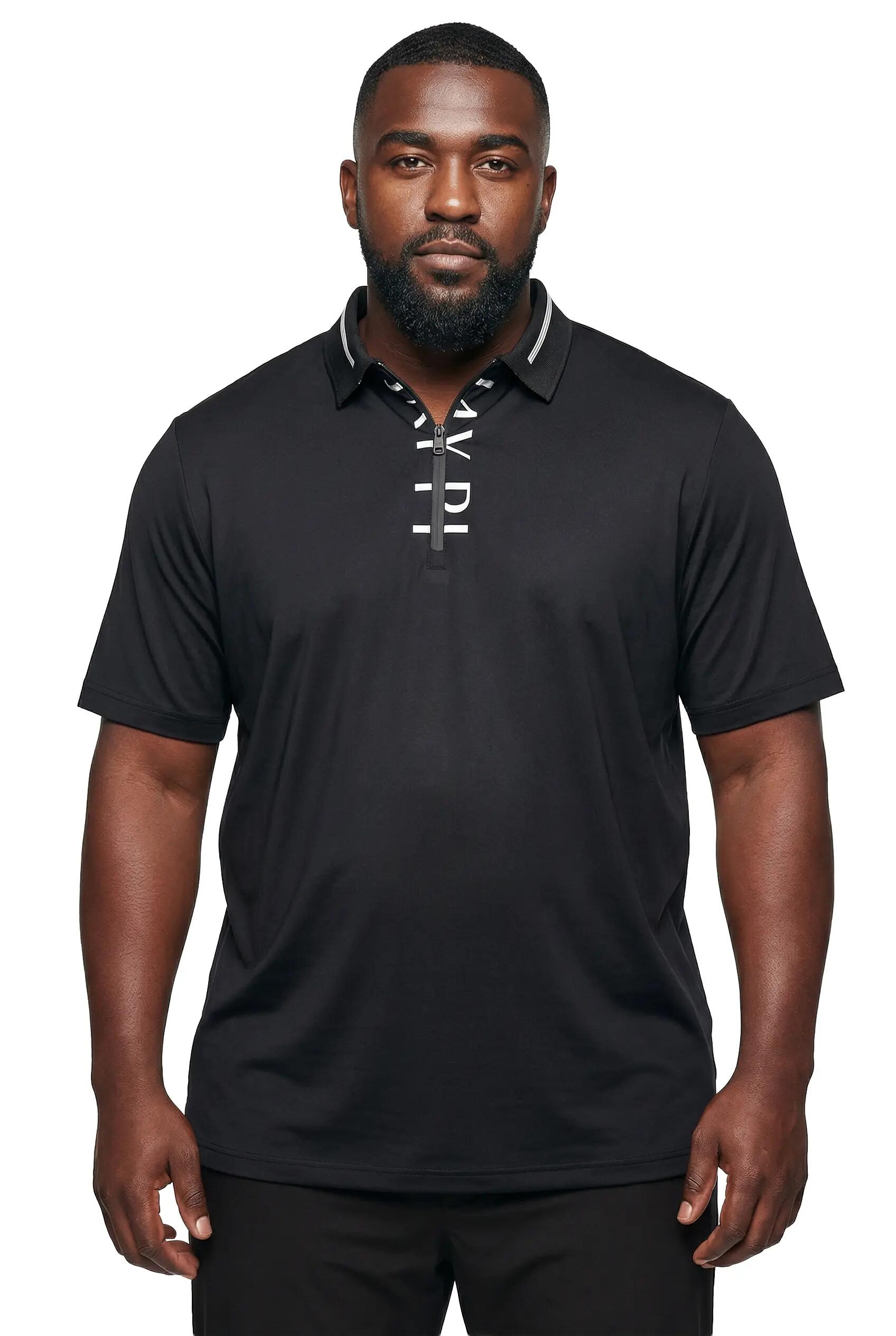 Herren Poloshirt Golf Zipper Halbarm Kontrast Details 6/7