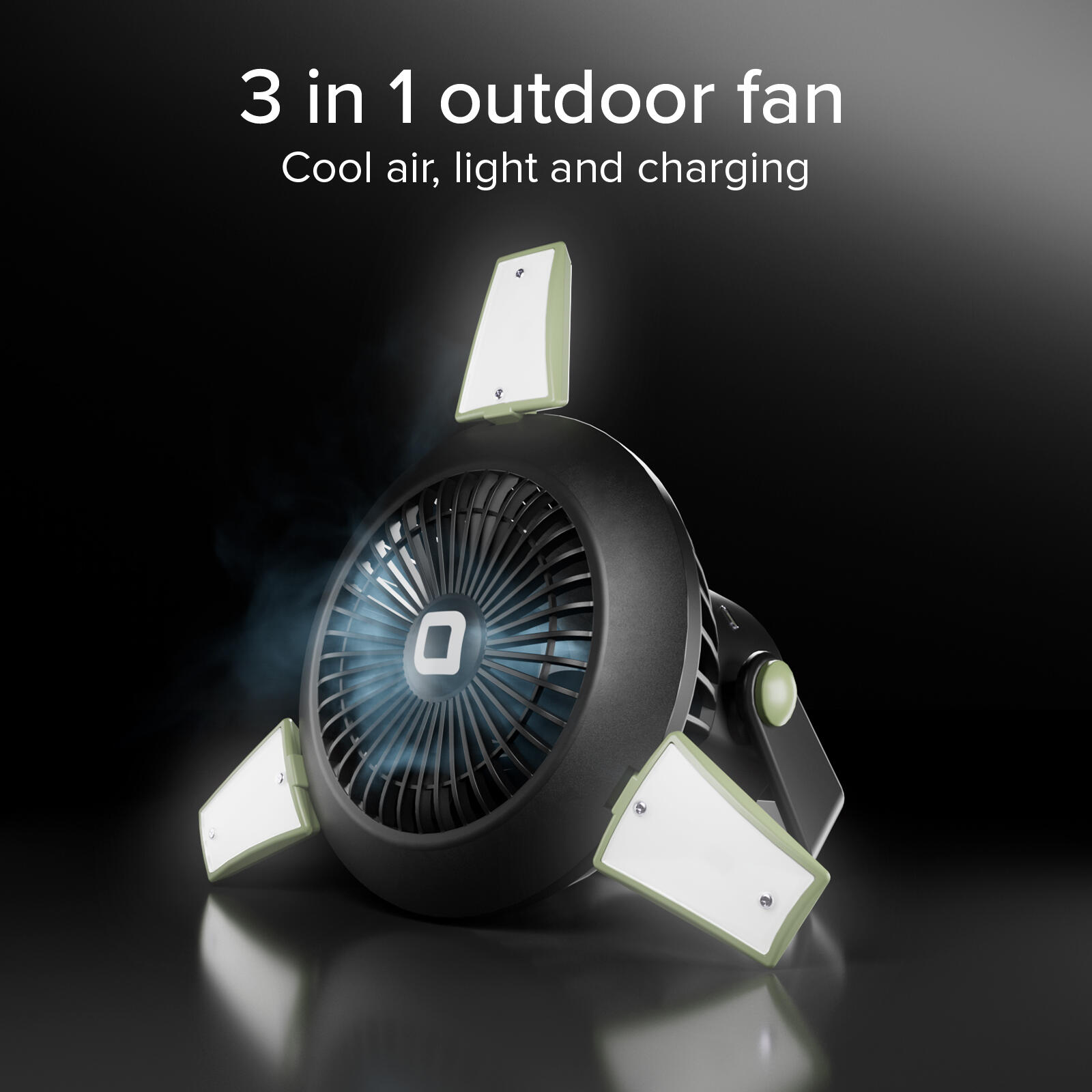 Ventola con Luce per Tenda, Bivacco, Van e Power Bank 4000mAh Integrato 3/7
