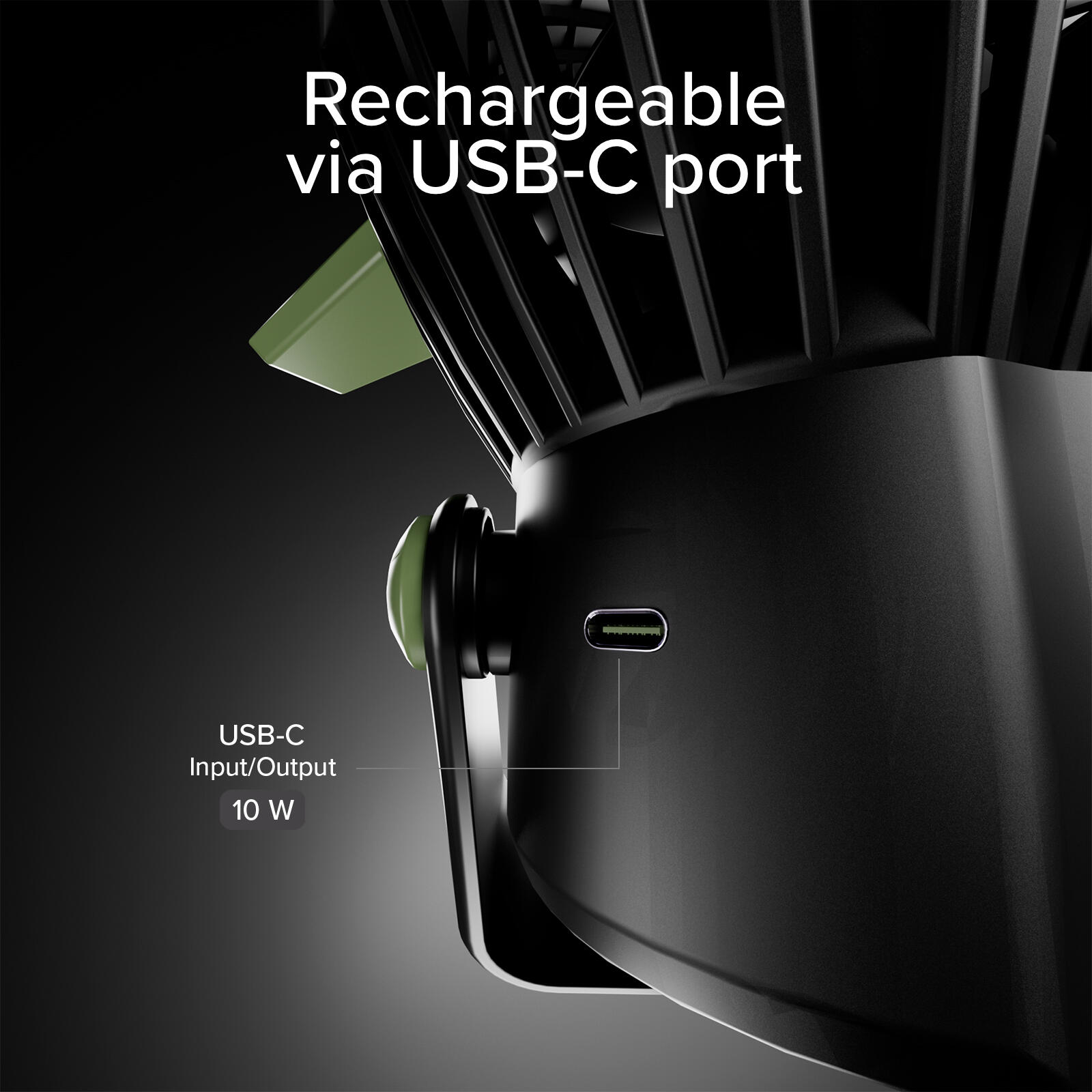 Ventola con Luce per Tenda, Bivacco, Van e Power Bank 4000mAh Integrato 5/7