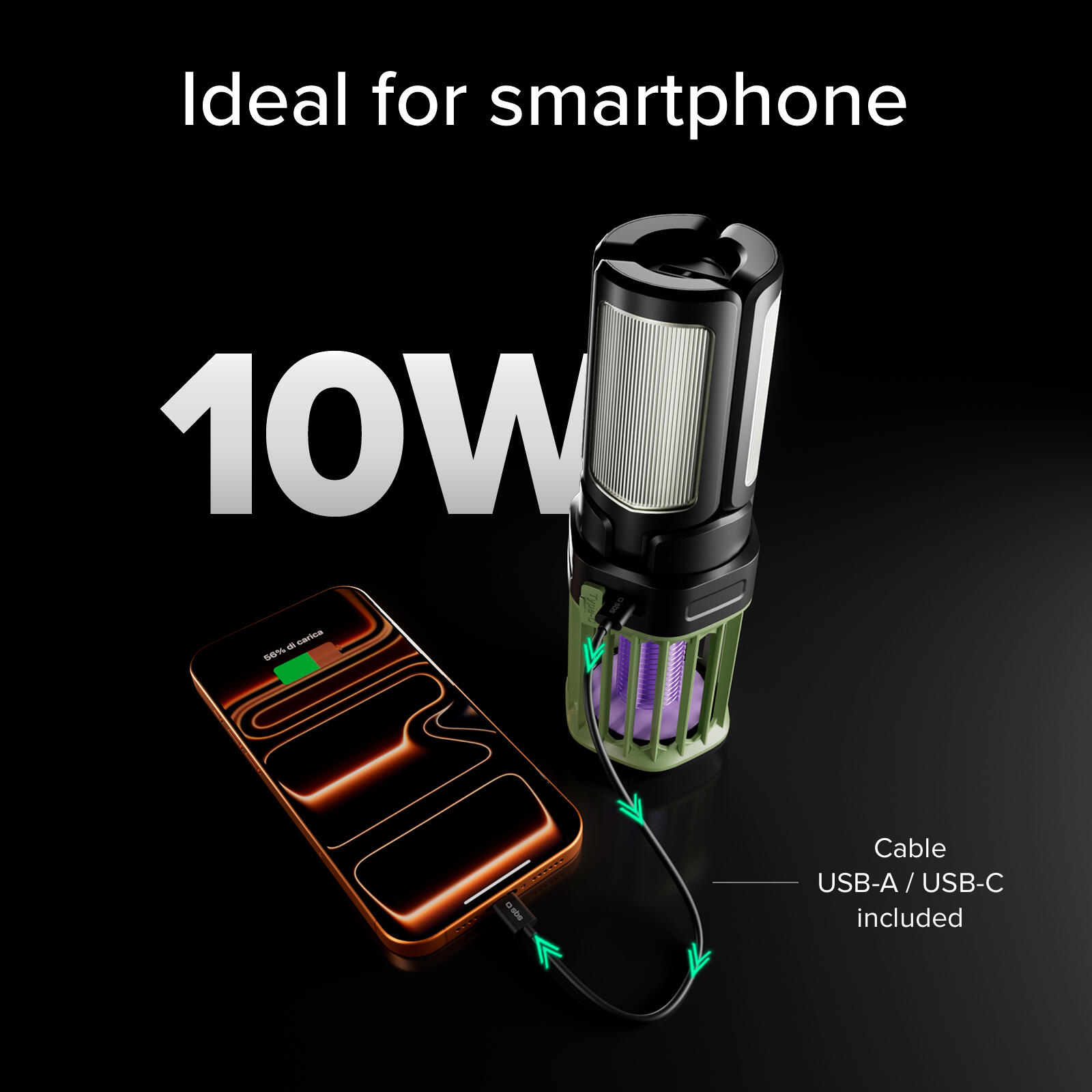 Lanterne d'extérieur avec batterie externe 3000 mAh et lumière anti-moustiques 6/7