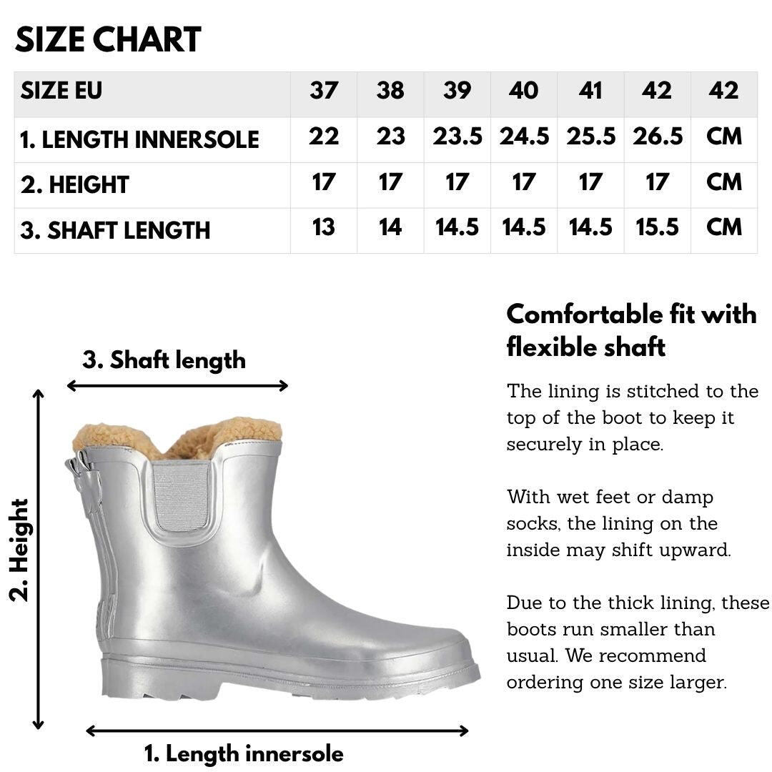 Chelsea Gummistiefel Damen - Kunstfellfutter - 100% Gummi 5/6