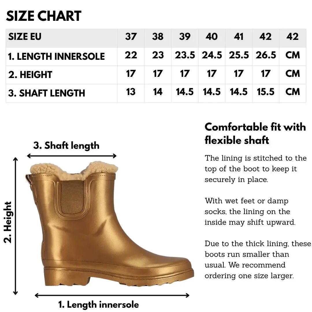 Botas de lluvia Chelsea para mujer - Forro de piel sintética - 100% Caucho 5/6