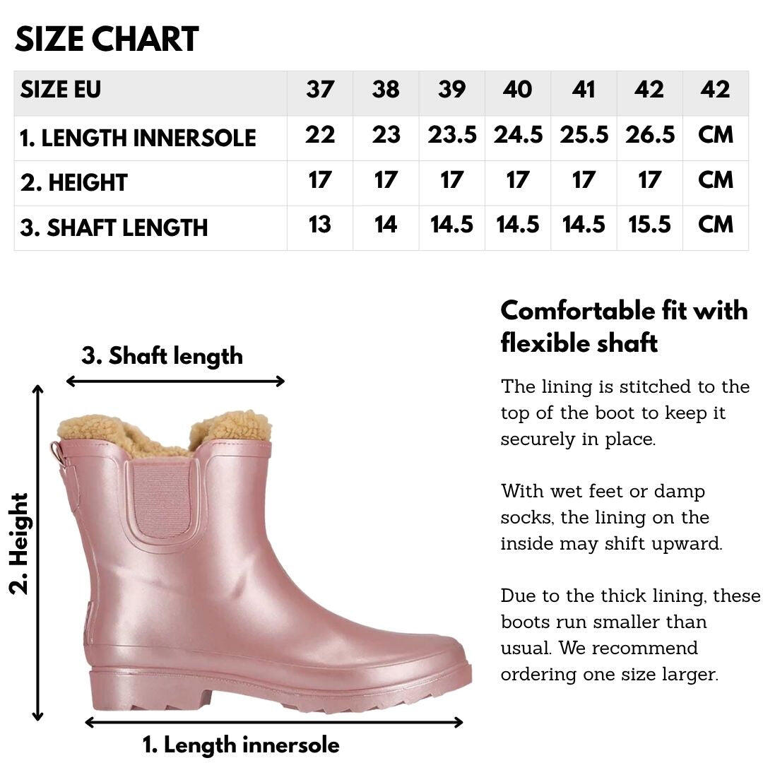 Chelsea Gummistiefel Damen - Kunstfellfutter - 100% Gummi 5/6